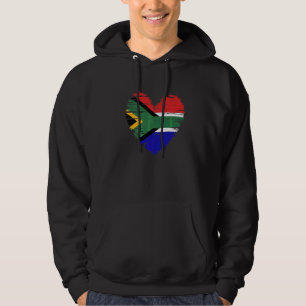 South Africa Heart South African Flag Pride Hoodie
