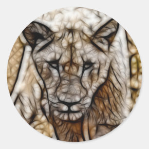 South Africa I Am Lion Art Classic Round Sticker