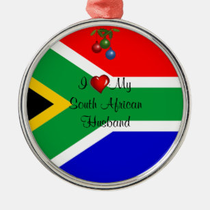South Africa: I Love My South African Husband Metal Tree Decoration