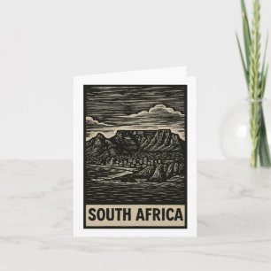 South Africa Linocut Style Card