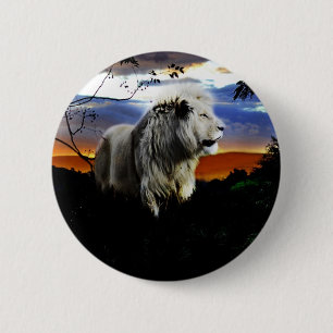 South Africa Lion in the Jungle 6 Cm Round Badge