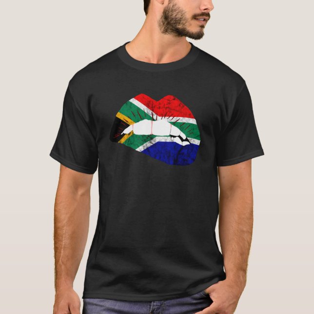 South Africa Lips South African Lipstick Africa Ki T-Shirt (Front)