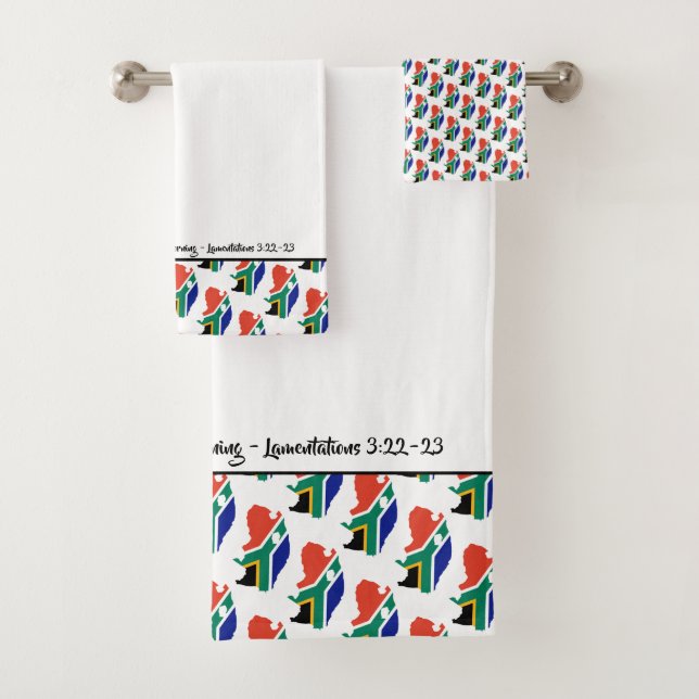 SOUTH AFRICA MAP Christian Scripture Customised Bath Towel Set (Insitu)