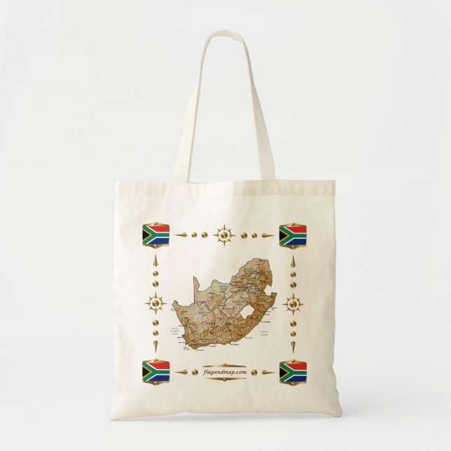 South Africa Map + Flags Bag (Front)