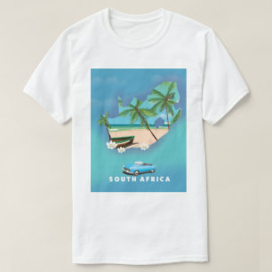 South Africa Map Illustration travel poster. T-Shirt