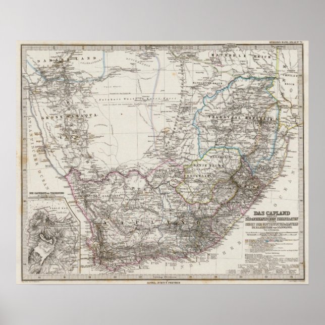 South Africa Map Poster (Front)