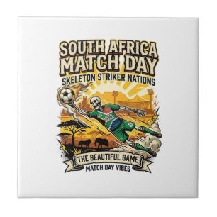 South Africa Match Day Skeleton Striker Nations Hi Ceramic Tile