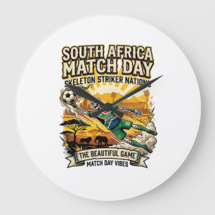 South Africa Match Day Skeleton Striker Nations Hi Large Clock