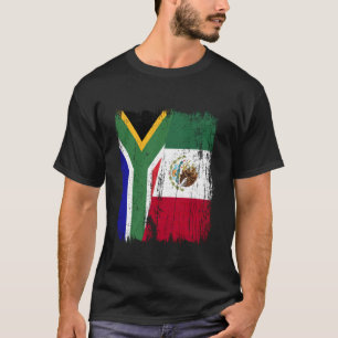 South Africa Mexico Half Flag South African Mexica T-Shirt