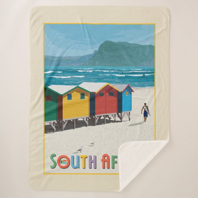 South Africa | Muizenberg Beach Sherpa Blanket (Front)