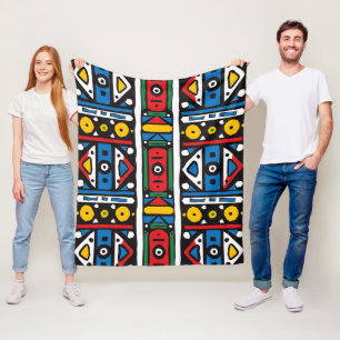 South Africa Ndebele Pattern Fleece Blanket