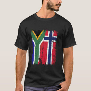 South Africa Norway Half Flag South African Norweg T-Shirt