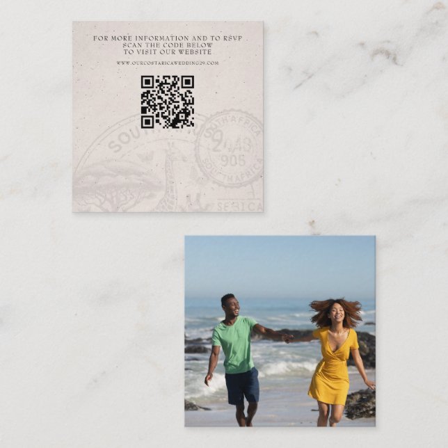 South Africa Passport Wedding QR Enclosure Card (Front/Back)