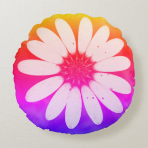 South Africa Pink Purple Wild Flower Petals Round Cushion