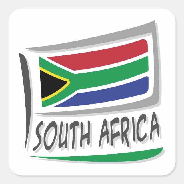 South Africa Pride X Flag Square Sticker (Front)