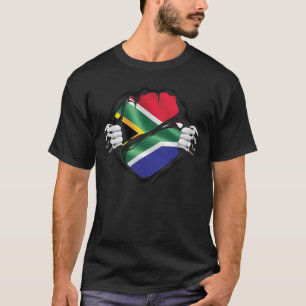 South Africa Pure Roots Flag Black T-Shirt