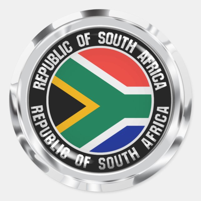 South Africa Round Emblem Classic Round Sticker (Front)