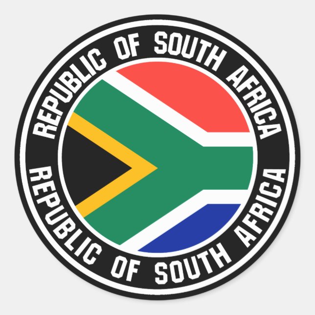 South Africa Round Emblem Classic Round Sticker (Front)