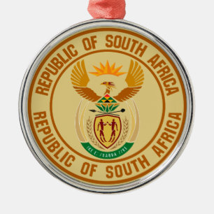 South Africa Round Emblem Metal Ornament