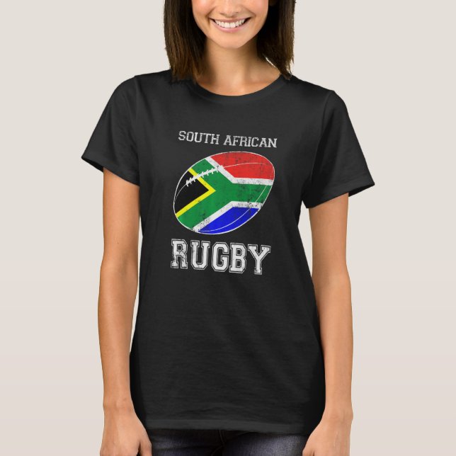 South Africa Rugby Flag World Champions Support T-Shirt (Front)