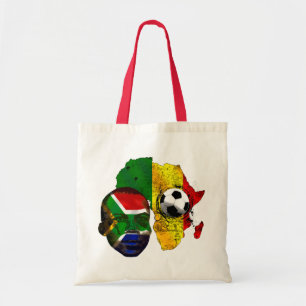 South Africa soccer lovers South AFrican flag face Tote Bag