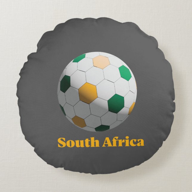 South Africa Soccer Round Cushion (Front)