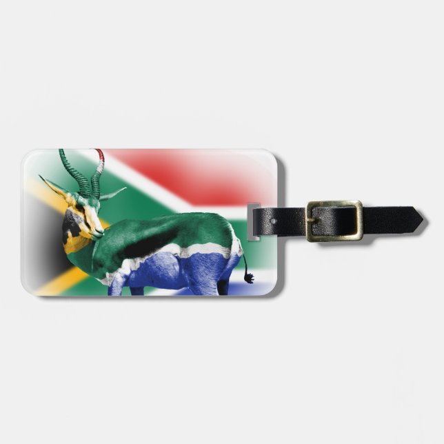 South Africa Springbuck Flag Luggage Tag (Front Horizontal)