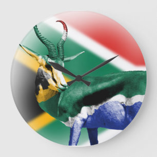 South Africa Springbuck Flag Wall Clock