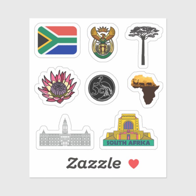 South Africa Stickers (Sheet)
