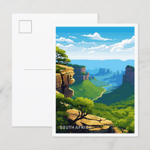 South Africa Travel Vintage Illustration Postcard