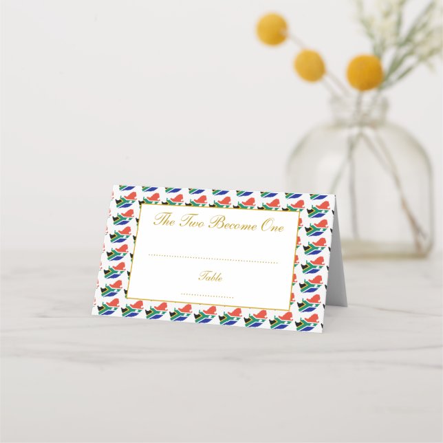 SOUTH AFRICA Wedding Celebration Christian Place Card (Front)