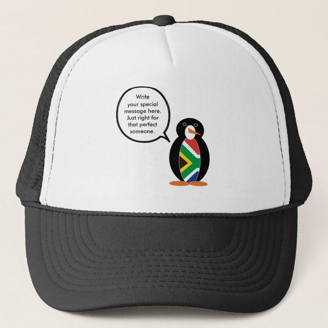 South Africa Wildlife Penguin Personalized Gift Trucker Hat (Front)