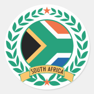 South Africa Wreath Classic Round Sticker