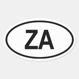South Africa "ZA" Oval Sticker