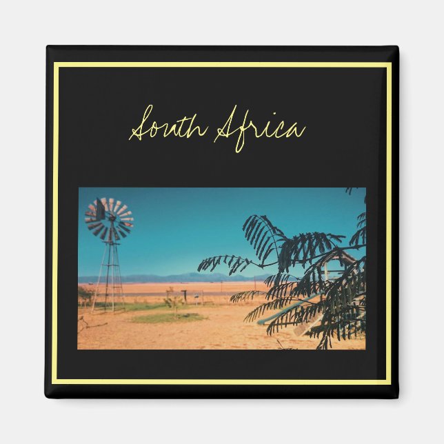 South Africa ZA Wind Pump Landscape View Magnet (Front)