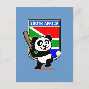 South African Baseball Panda Postcard