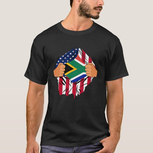 South African Blood Inside Me American South Afric T-Shirt (Front)
