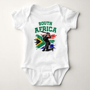 South African Cricket, South Africa Flag fan Gift Baby Bodysuit