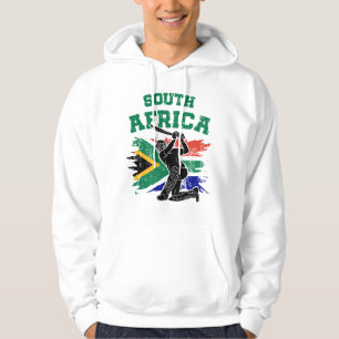 South African Cricket, South Africa Flag fan Gift Hoodie