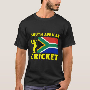South African Cricket With South Africa Flag T-Shirt
