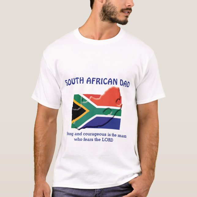 SOUTH AFRICAN DAD Strong Courageous Personalised T-Shirt (Front)