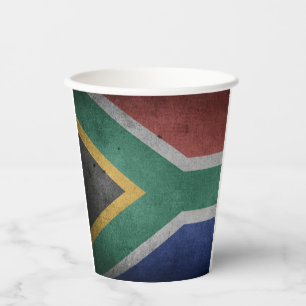 South African flag-coat arms paper cups