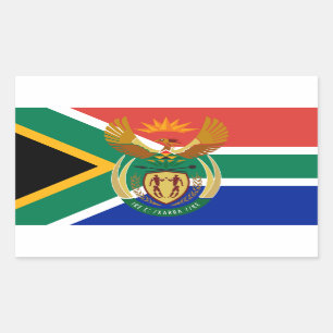 South African Flag & Coat of Arms, South Africa Rectangular Sticker