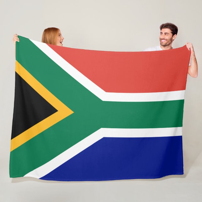 South African Flag Fleece Blanket (In Situ)