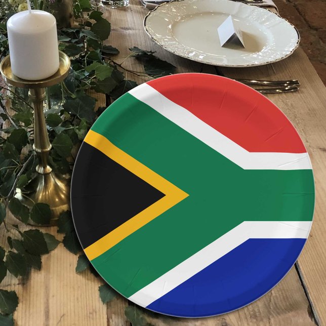 South African Flag plates, party, sports, S Africa Paper Plate (Creator Uploaded)