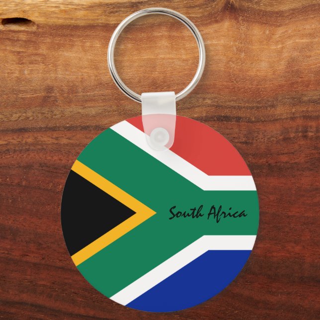 South African Flag & South Africa patriots /sports Key Ring (Front)