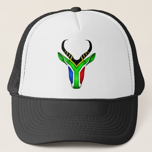 South african flag springbok trucker hat (Front)