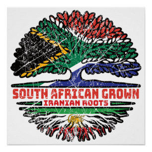 South African Grown, Iranian Roots – Lion and Sun Poster