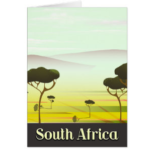 South African landscape evening travel poster
