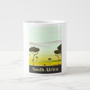 South African landscape evening travel poster Large Coffee Mug